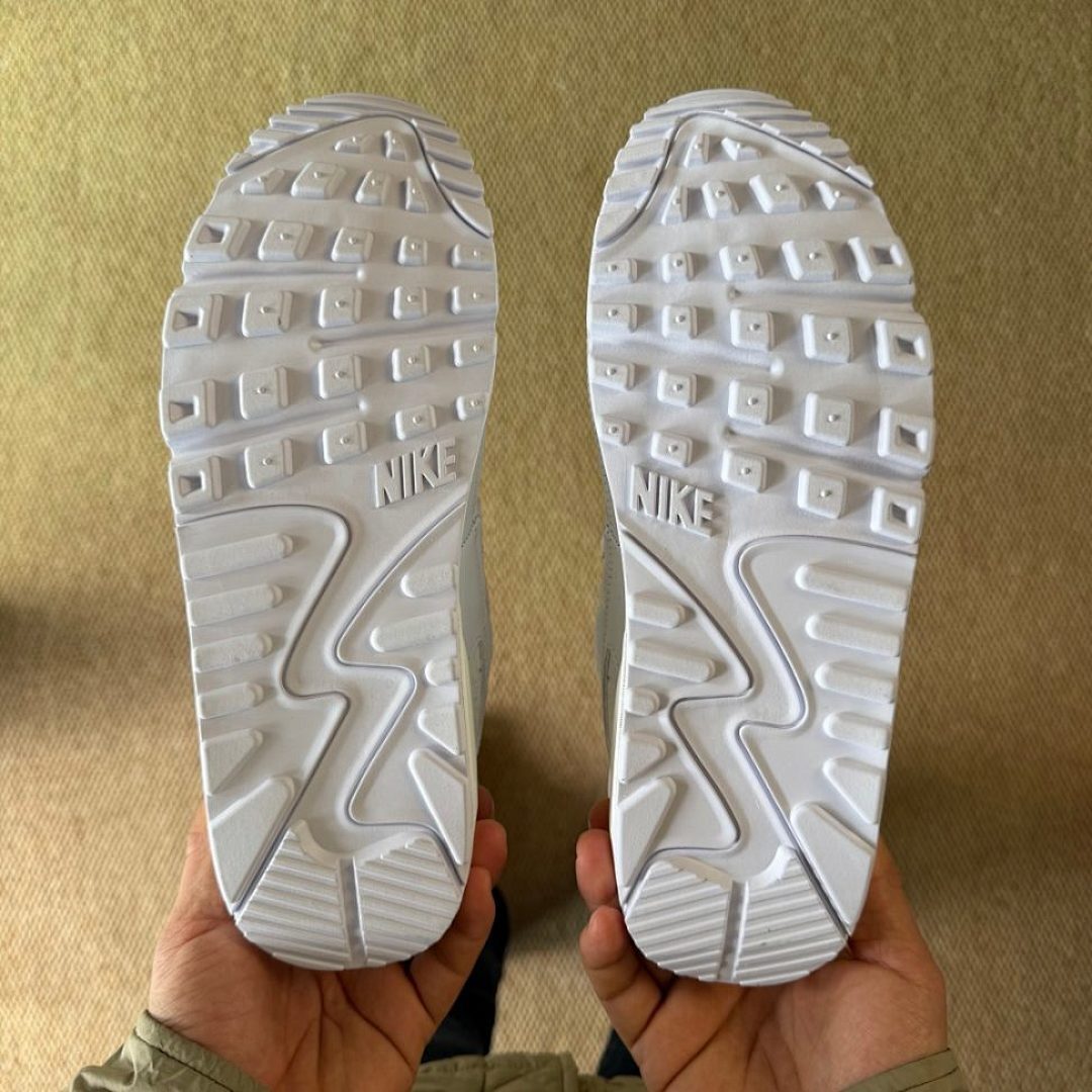 Nike Air Max 90 'White/Sail-White' (DX0116-100) Men's Women's Classic Lifestyle Running Shoes Sneakers Trainers Off-White Cream