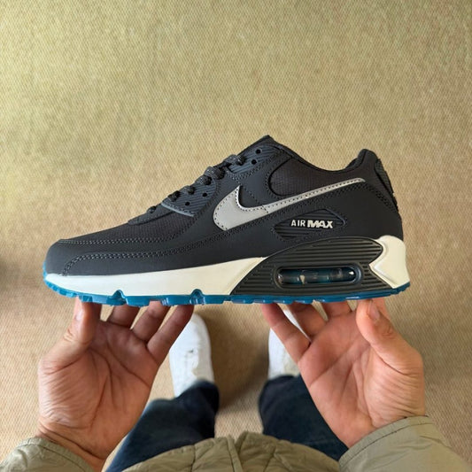 Nike Air Max 90 Black Iron Grey White Photo Blue Men's Lifestyle Sneakers Shoes DQ8974-001