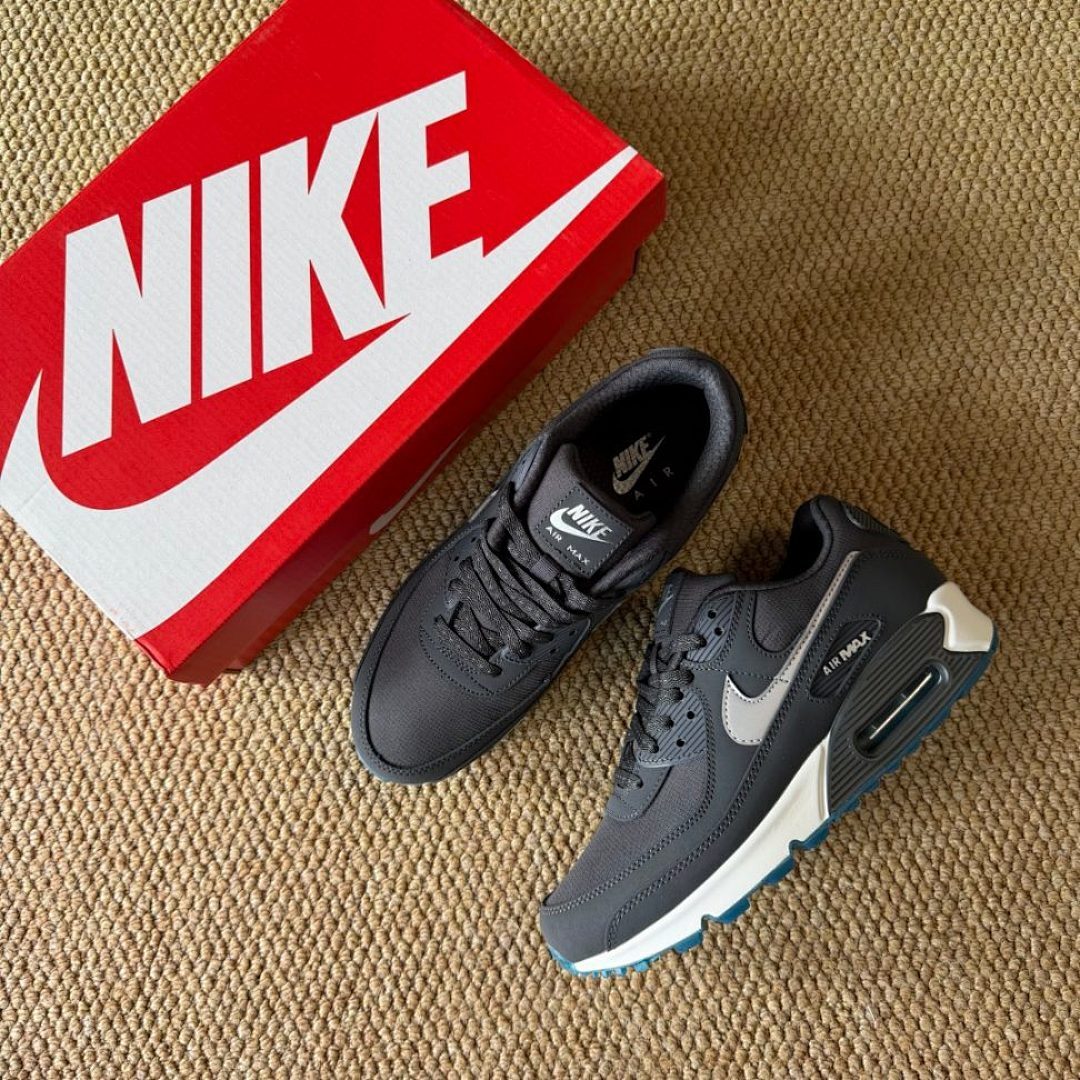 Nike Air Max 90 Black Iron Grey White Photo Blue Men's Lifestyle Sneakers Shoes DQ8974-001