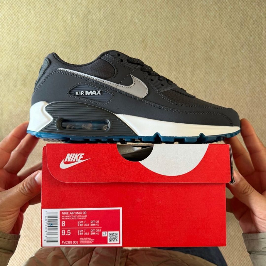 Nike Air Max 90 Black Iron Grey White Photo Blue Men's Lifestyle Sneakers Shoes DQ8974-001