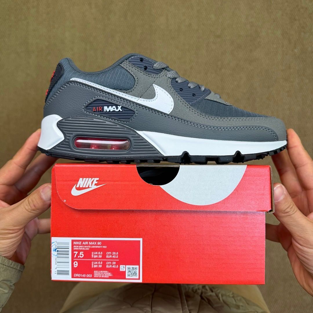 Nike Air Max 90 Men's Lifestyle Running Shoes Anthracite Cool Grey Infrared DM0029-003