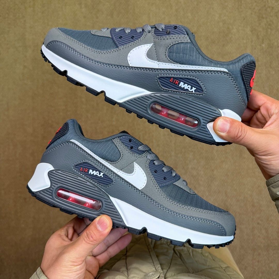 Nike Air Max 90 Men's Lifestyle Running Shoes Anthracite Cool Grey Infrared DM0029-003