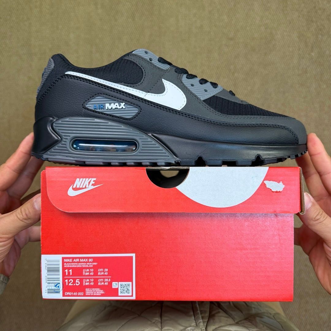 Nike Air Max 90 Black Anthracite White Grey Fog Men's Lifestyle Sneakers FD0663-001