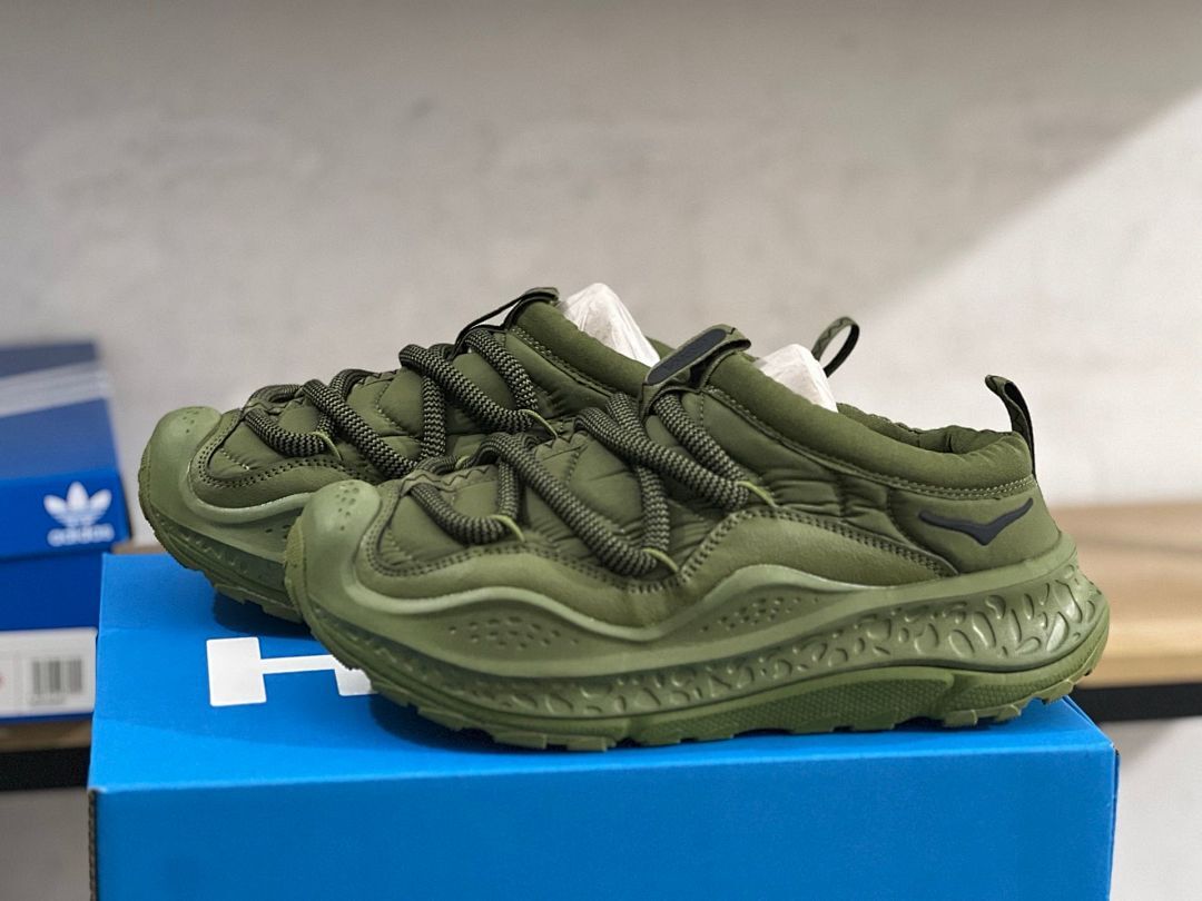 Hoka Transport Olive Green Walking Hiking Lifestyle Trail Sneakers