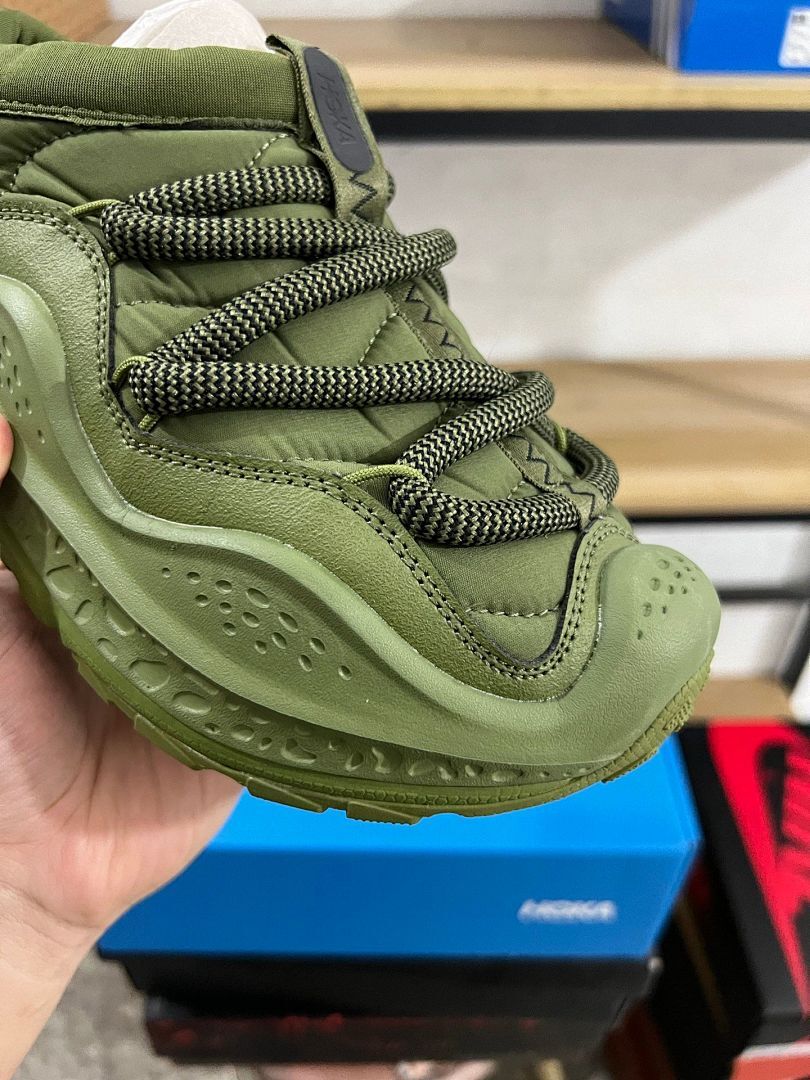 Hoka Transport Olive Green Walking Hiking Lifestyle Trail Sneakers