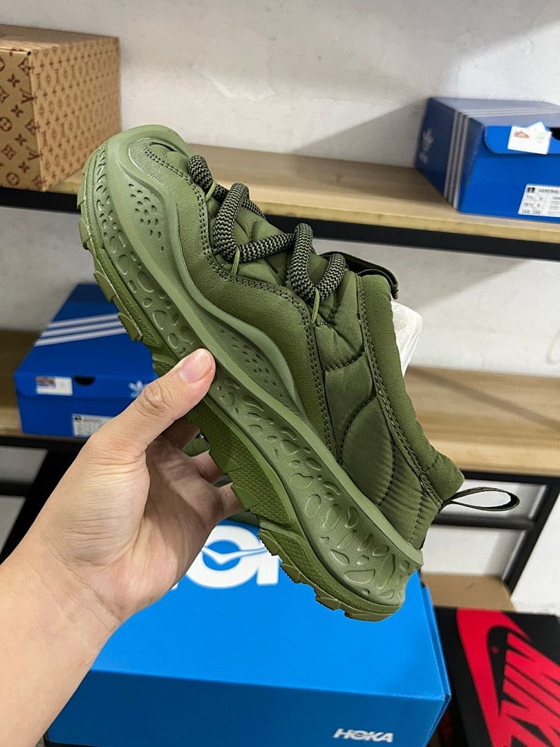Hoka Transport Olive Green Walking Hiking Lifestyle Trail Sneakers