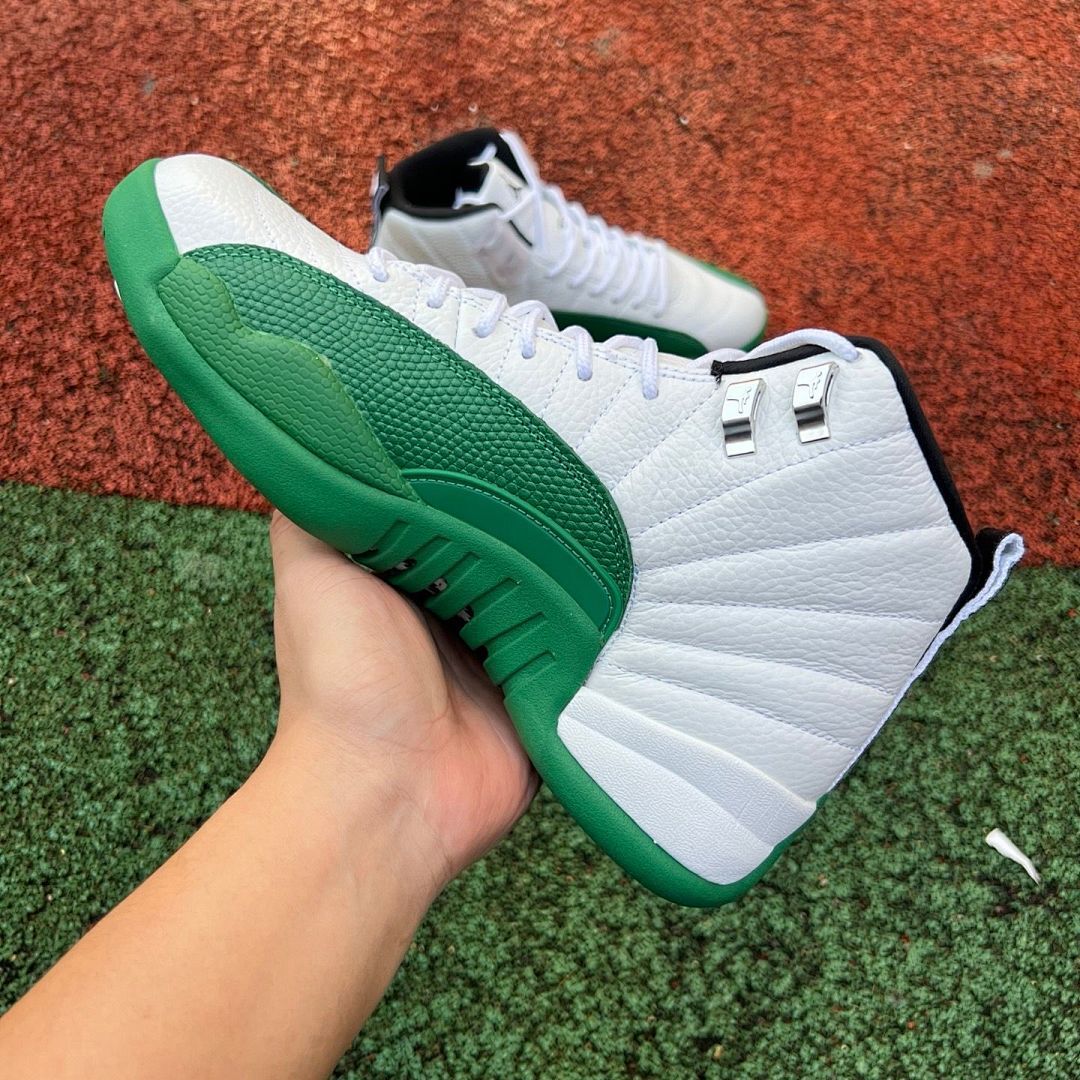 Air Jordan 12 Retro Lucky Green White Green Basketball Sneakers Men's Shoes CT8013-113