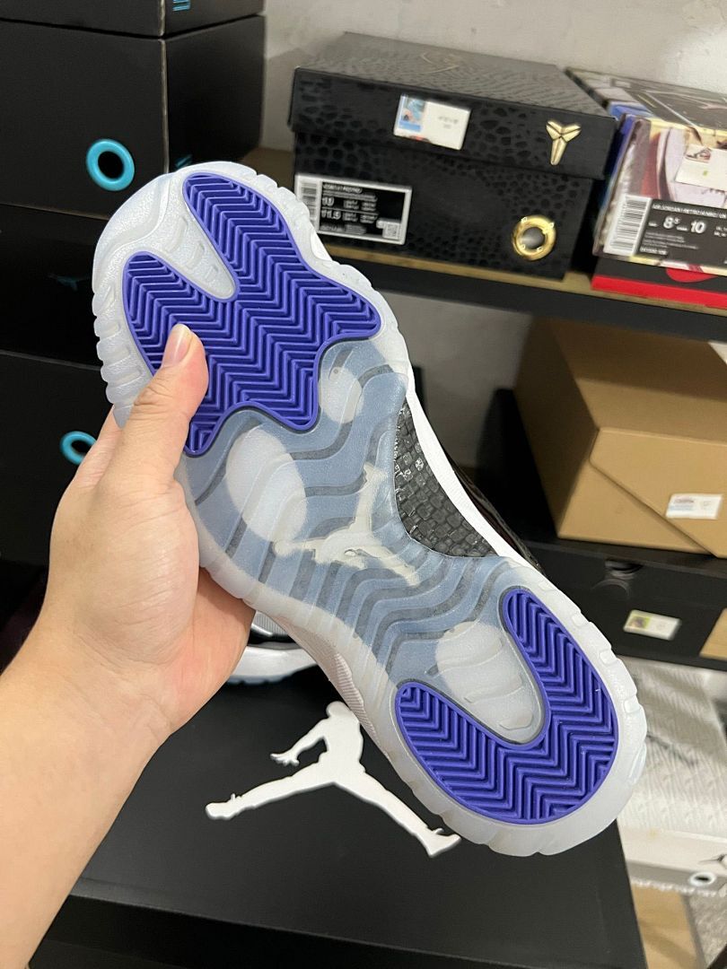 Air Jordan 11 Retro Low "Concord" Black White Men's Lifestyle Basketball Shoes 528895-153