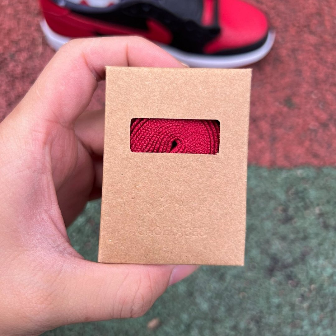 Nike Air Jordan 1 Low Bred Toe Black Red White Men's Sneakers (553558-612)