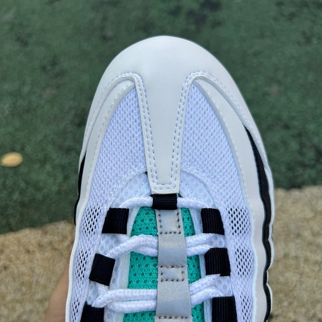 Nike Air Max 95 White Black Hyper Jade Aluminium Men's Running Shoes Sneakers Trainers AT6146-100