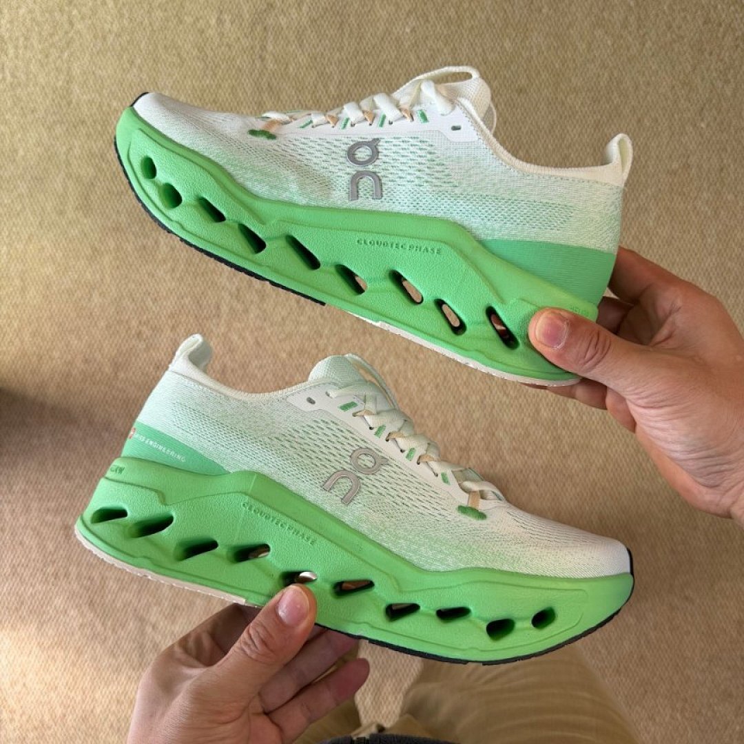 On Running Cloudmonster Men's Women's Max Cushion Road Running Shoes White Lime Green