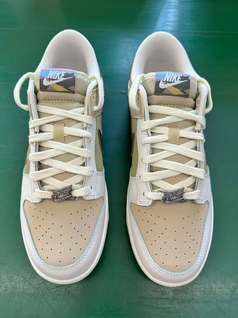 Nike Dunk Low Year of the Dragon Chunxiao FQ8824-220 Olive Green Sail Dragon Pattern Men's Women's Lifestyle Sneakers