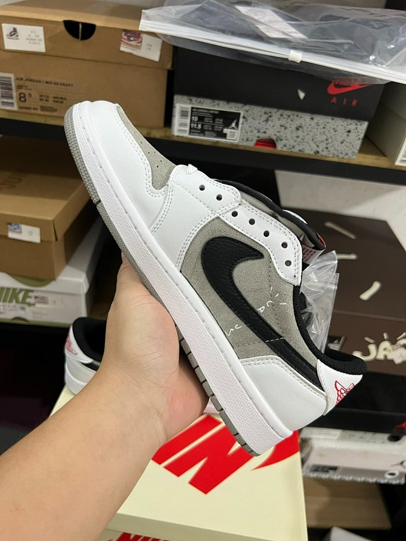 Nike Air Jordan 1 Low OG Travis Scott Cactus Jack "Wolf Grey" DD9336-001 Men's Women's Sneakers