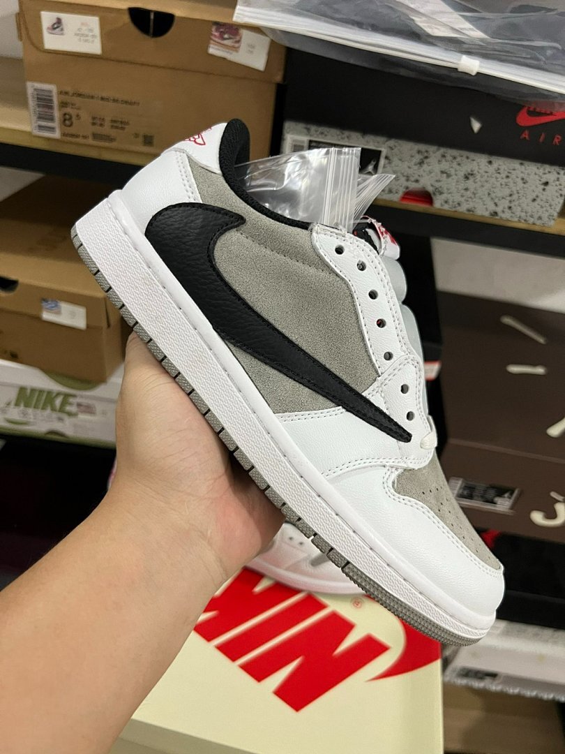 Nike Air Jordan 1 Low OG Travis Scott Cactus Jack "Wolf Grey" DD9336-001 Men's Women's Sneakers