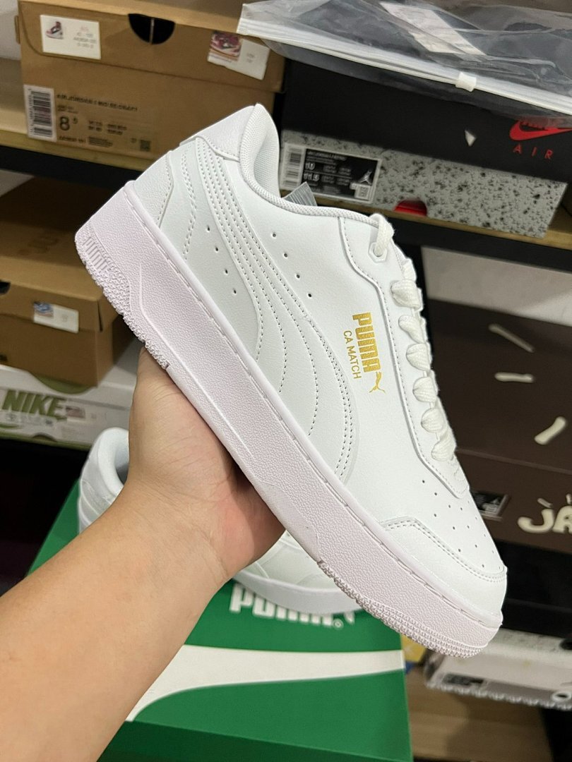 Puma CA Match White Gold 390771-01 Men's Women's Casual Lifestyle Sneakers Trainers Shoes