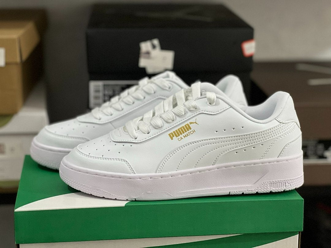 Puma CA Match White Gold 390771-01 Men's Women's Casual Lifestyle Sneakers Trainers Shoes