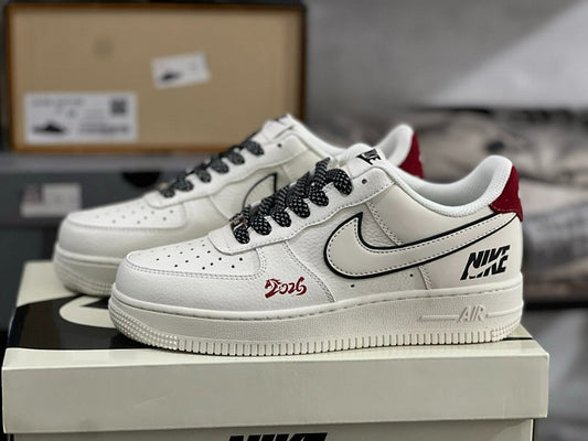 Nike Air Force 1 Low White Red Black Dragon Special Edition Sneakers