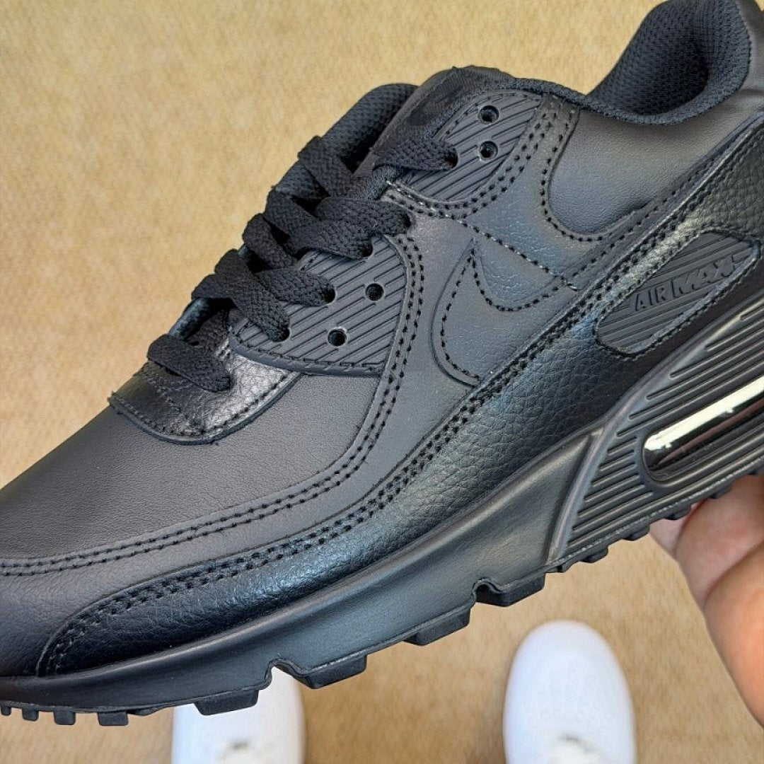 Nike Air Max 90 LTR Triple Black Leather Men's Shoes Sneakers CT1028-001