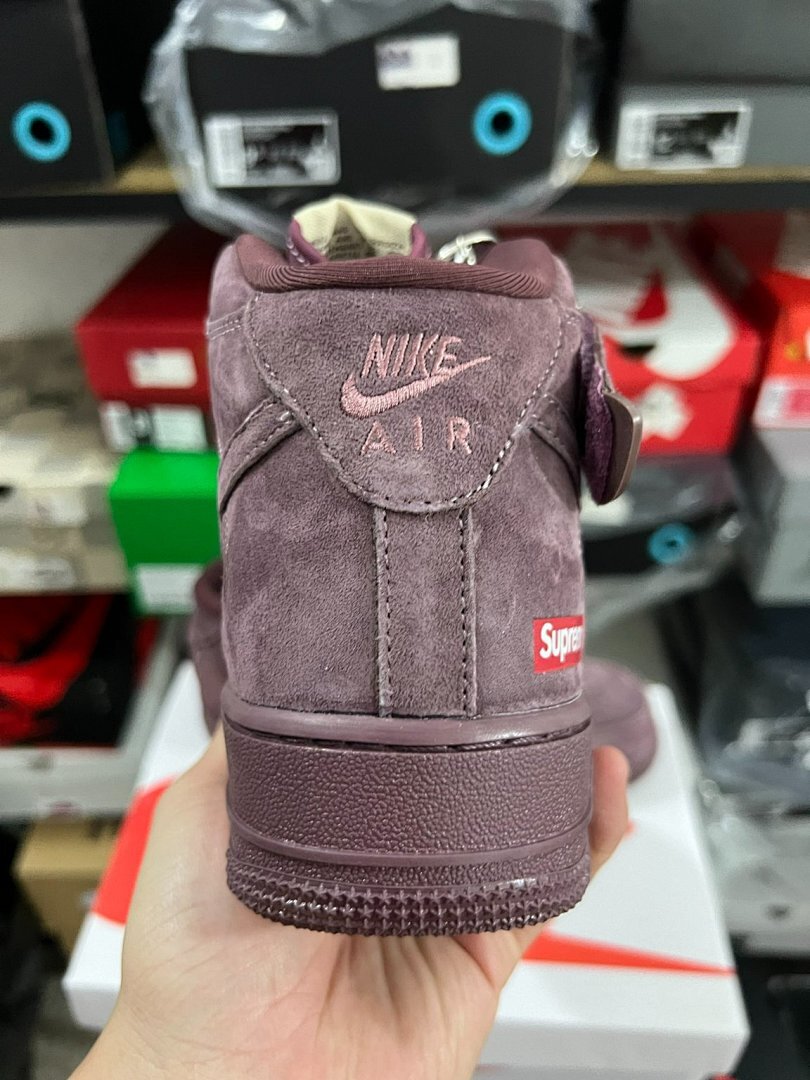 Supreme x Nike Air Force 1 Mid 'Baroque Brown' DR5007-200 Nike Air Force 1 Mid Supreme Baroque Brown Suede Mens Sneakers AF1