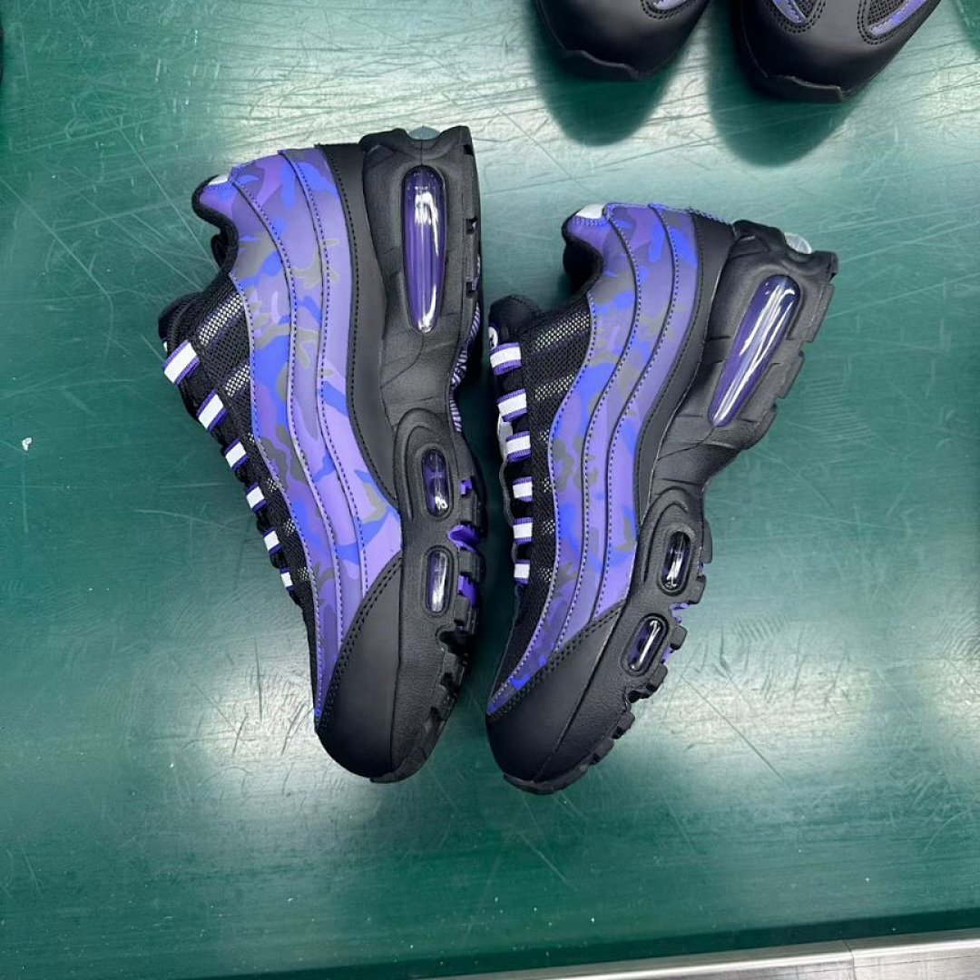 Nike Air Max 95 Black Blue Purple Camouflage Men's Sneakers