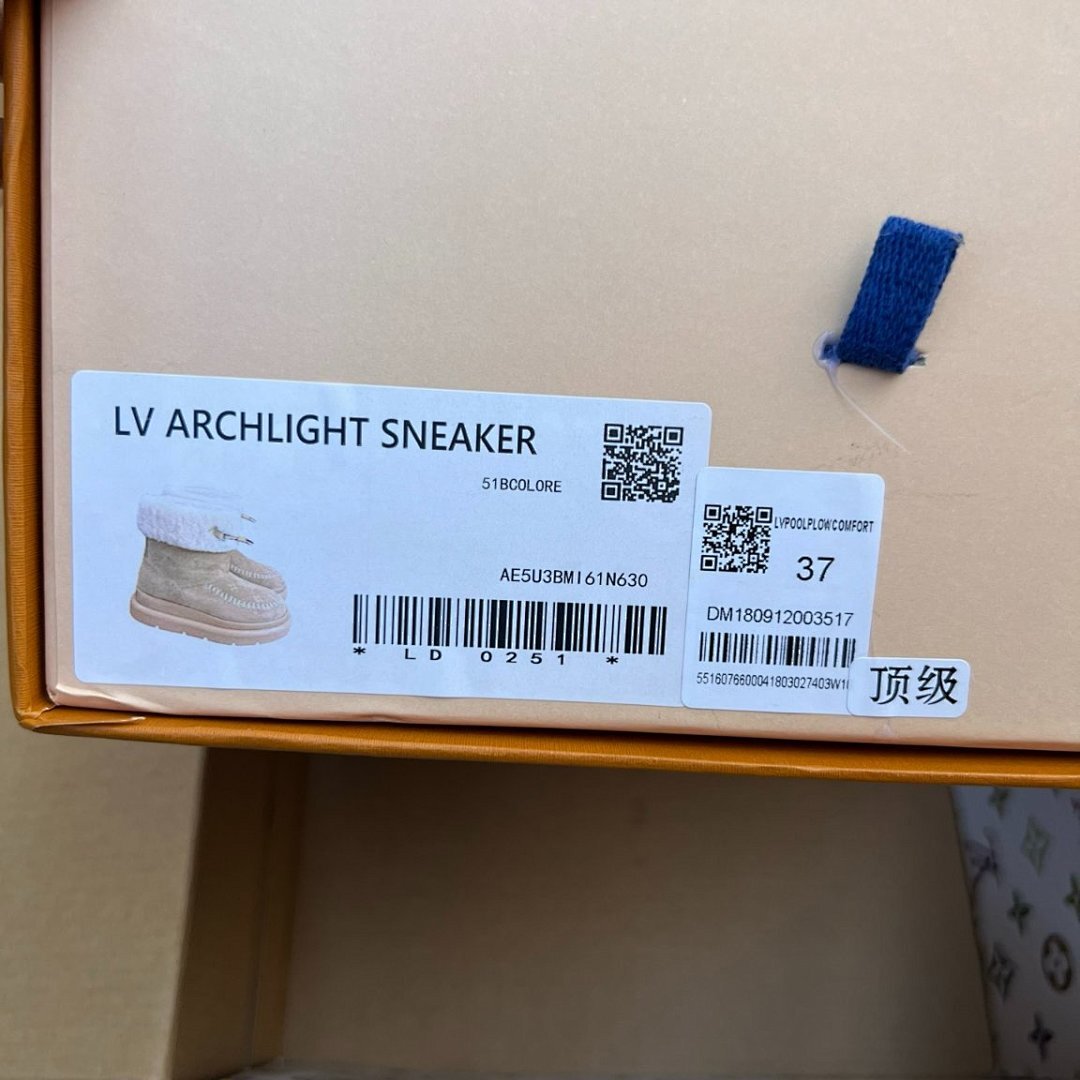 Louis Vuitton Women's Snowdrop Flat Boot Monogram Suede Shearling Fur-Lined Platform Winter Ankle Boots Brown Taupe
