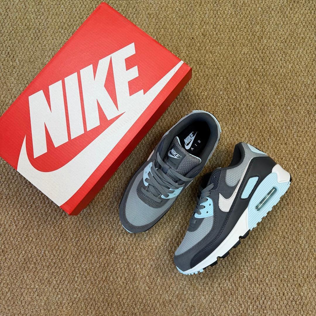 Nike Air Max 90 'Iron Grey Glacier Blue Summit White' Men's Running Shoes Sneakers DM0029-001