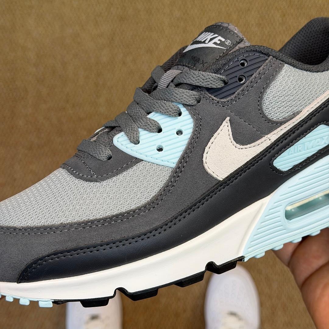 Nike Air Max 90 'Iron Grey Glacier Blue Summit White' Men's Running Shoes Sneakers DM0029-001