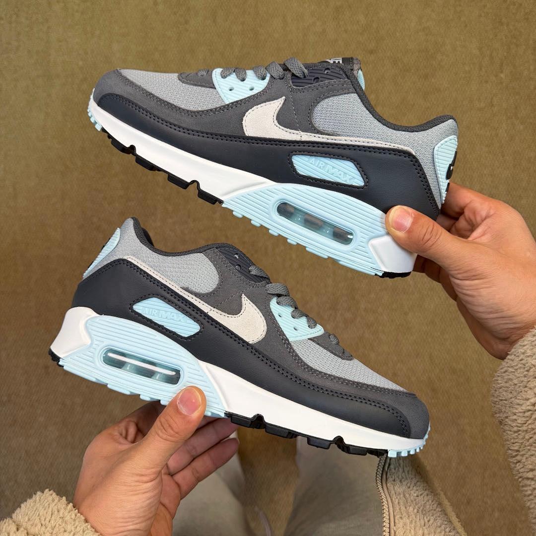 Nike Air Max 90 'Iron Grey Glacier Blue Summit White' Men's Running Shoes Sneakers DM0029-001