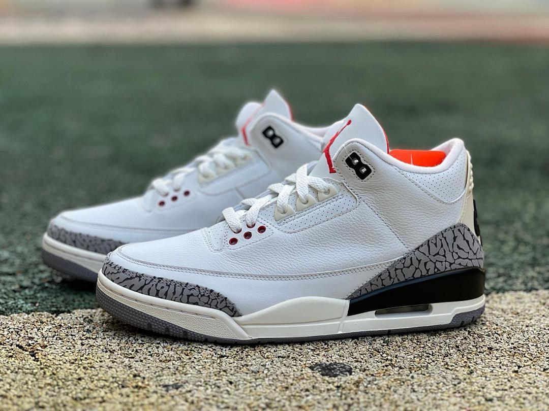 Nike Air Jordan 3 Retro 'White Cement Reimagined' Men's Shoes - White Fire Red Cement Grey Black Elephant Print Sneakers DN3707-100