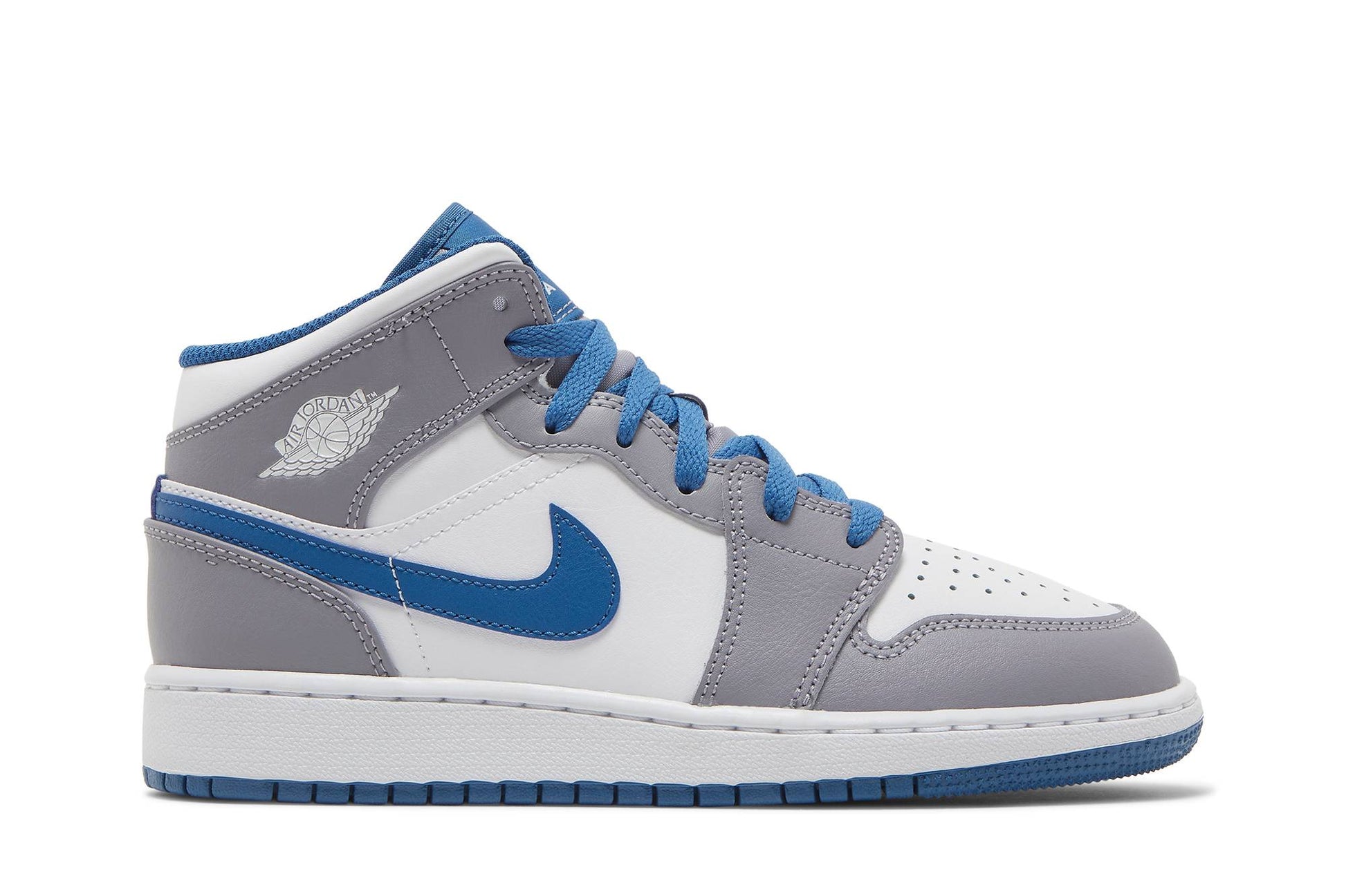 ( Grade School ) Air Jordan 1 Mid ‘Cement True Blue’ DQ8423-014