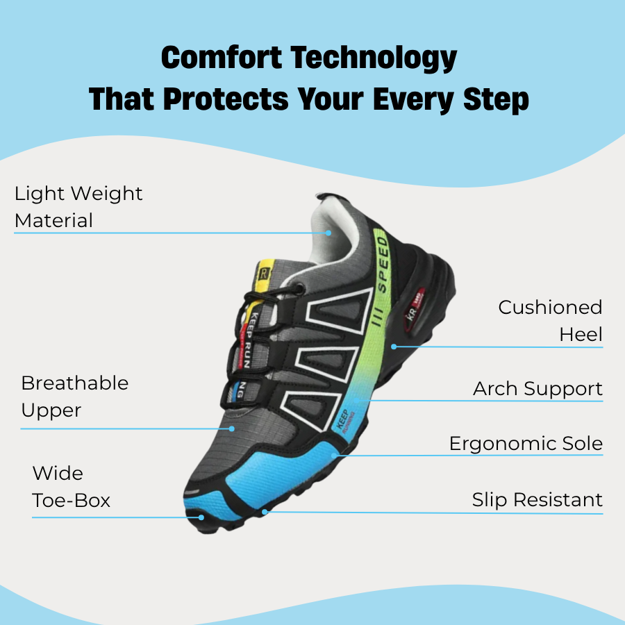 Blotcha Orthopedic Hiking Shoes for Men and Women, Waterproof Lace-Up Walking Sneakers