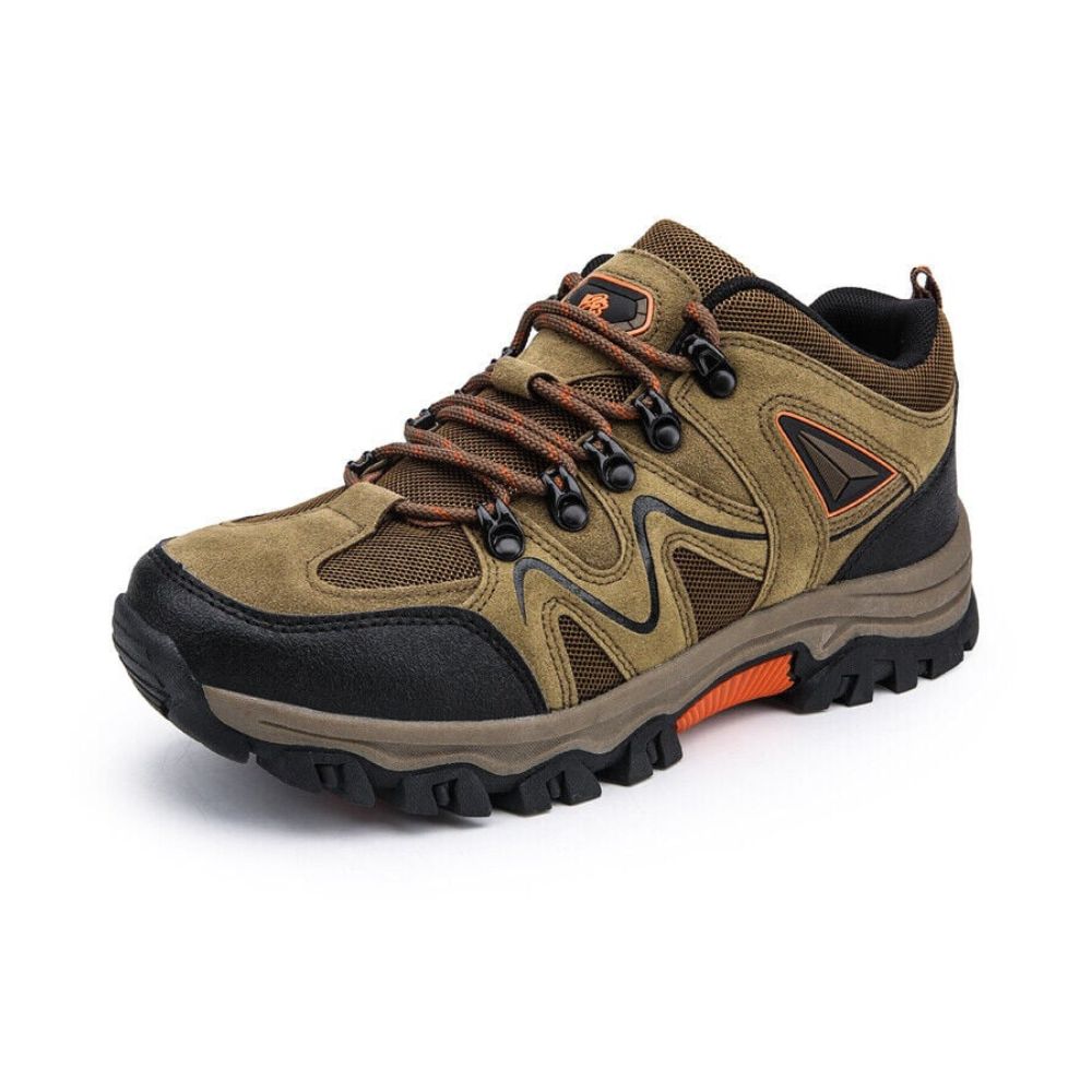 Blotcha Men's Orthopedic Hiking Shoes - Green Waterproof Suede Leather with Arch Support