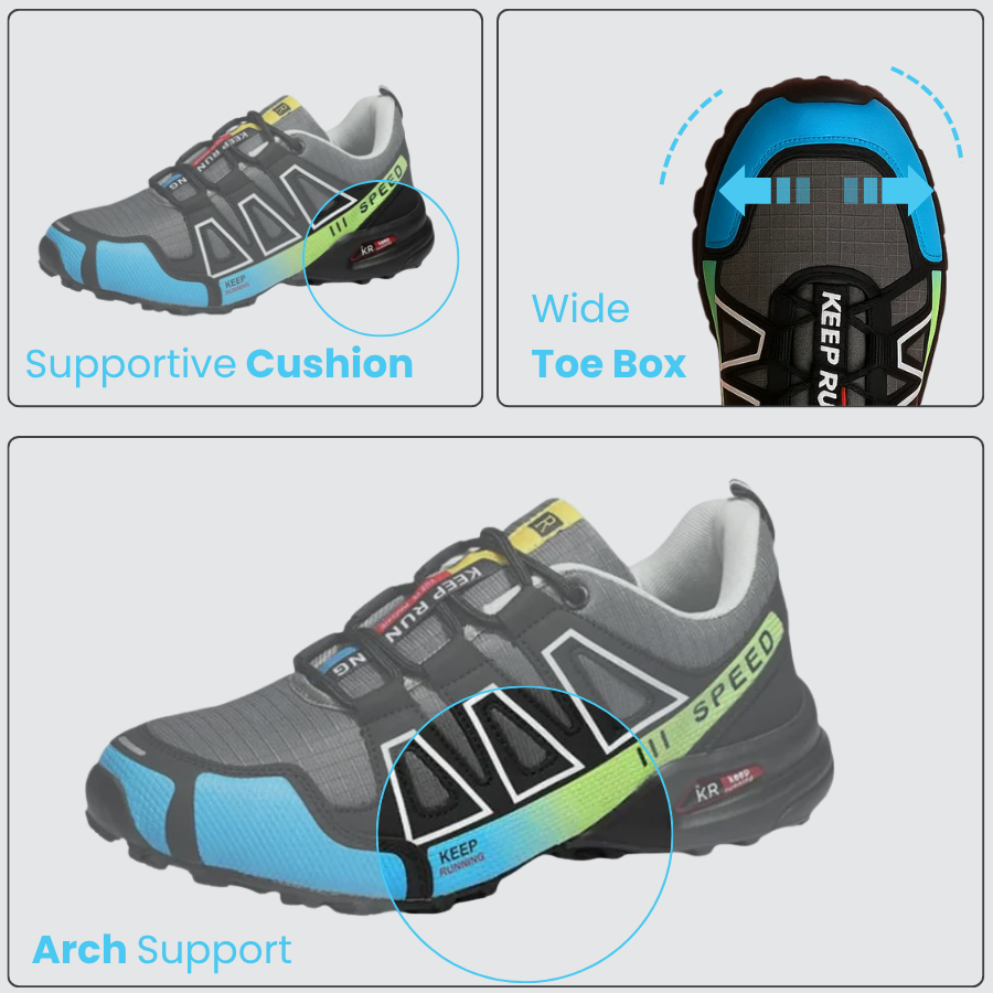 Blotcha Orthopedic Hiking Shoes Waterproof Lace-Up Walking Sneakers for Men & Women