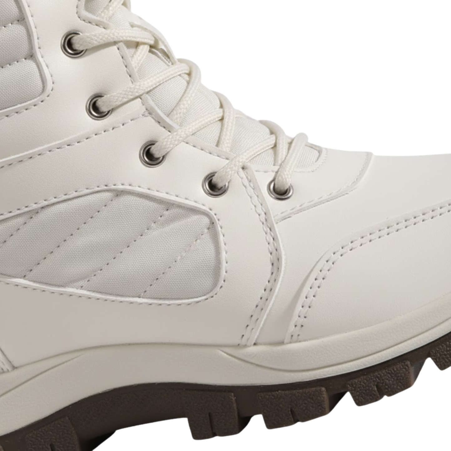 Blotcha Women's Thermal Fleece Lined High Top Snow Boots, Weatherproof Winter Booties, White