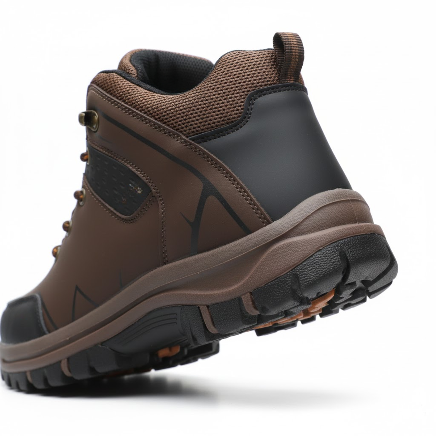 Blotcha Men's Brown Retro Hiking Boots Waterproof Anti-Slip Outdoor Camping Work Shoes