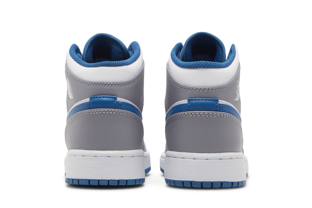 ( Grade School ) Air Jordan 1 Mid 'Cement True Blue' DQ8423-014
