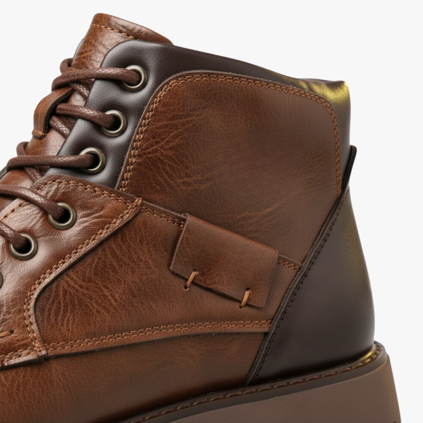 Blotcha Men's Leather Ankle Boots High Top Outdoor Casual Work Combat Shoes