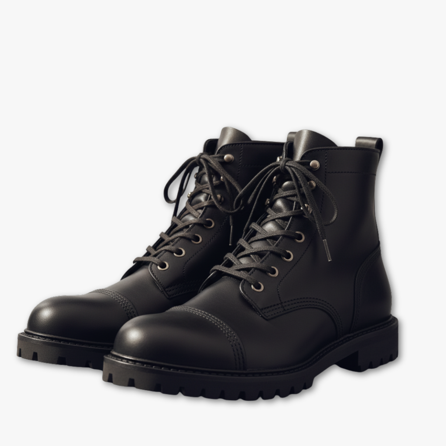 Blotcha Men's High Brown Leather Lace-up Cap Toe Boots