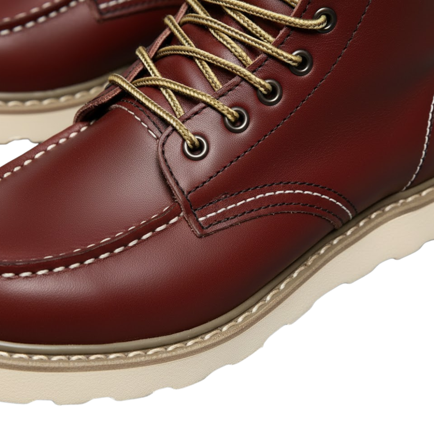 Blotcha Men's Black Leather Moc Toe Ankle Boots, Waterproof Winter Lace-Up Shoes