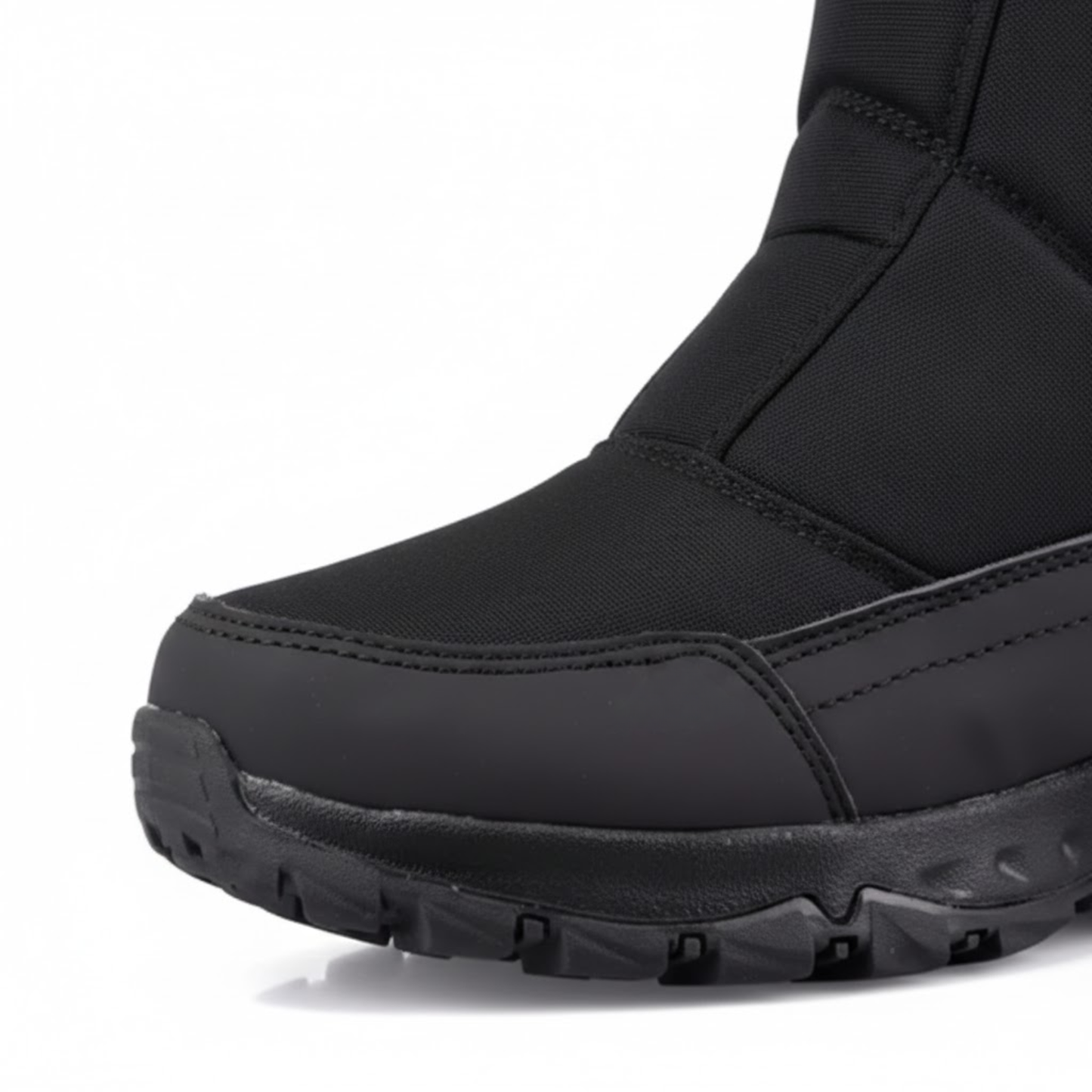 Blotcha Men's Black Zippered Winter Snow Boots, Insulated Waterproof Rugged Footwear