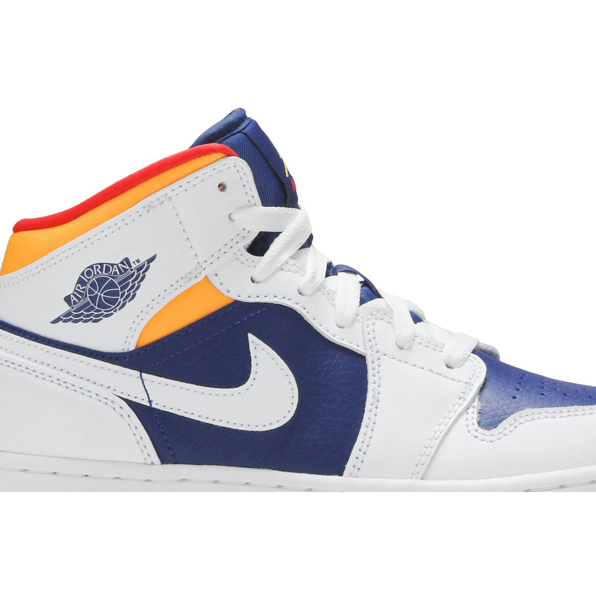 ( Grade School ) Air Jordan 1 Mid ‘White Deep Royal Blue’ 554725-131