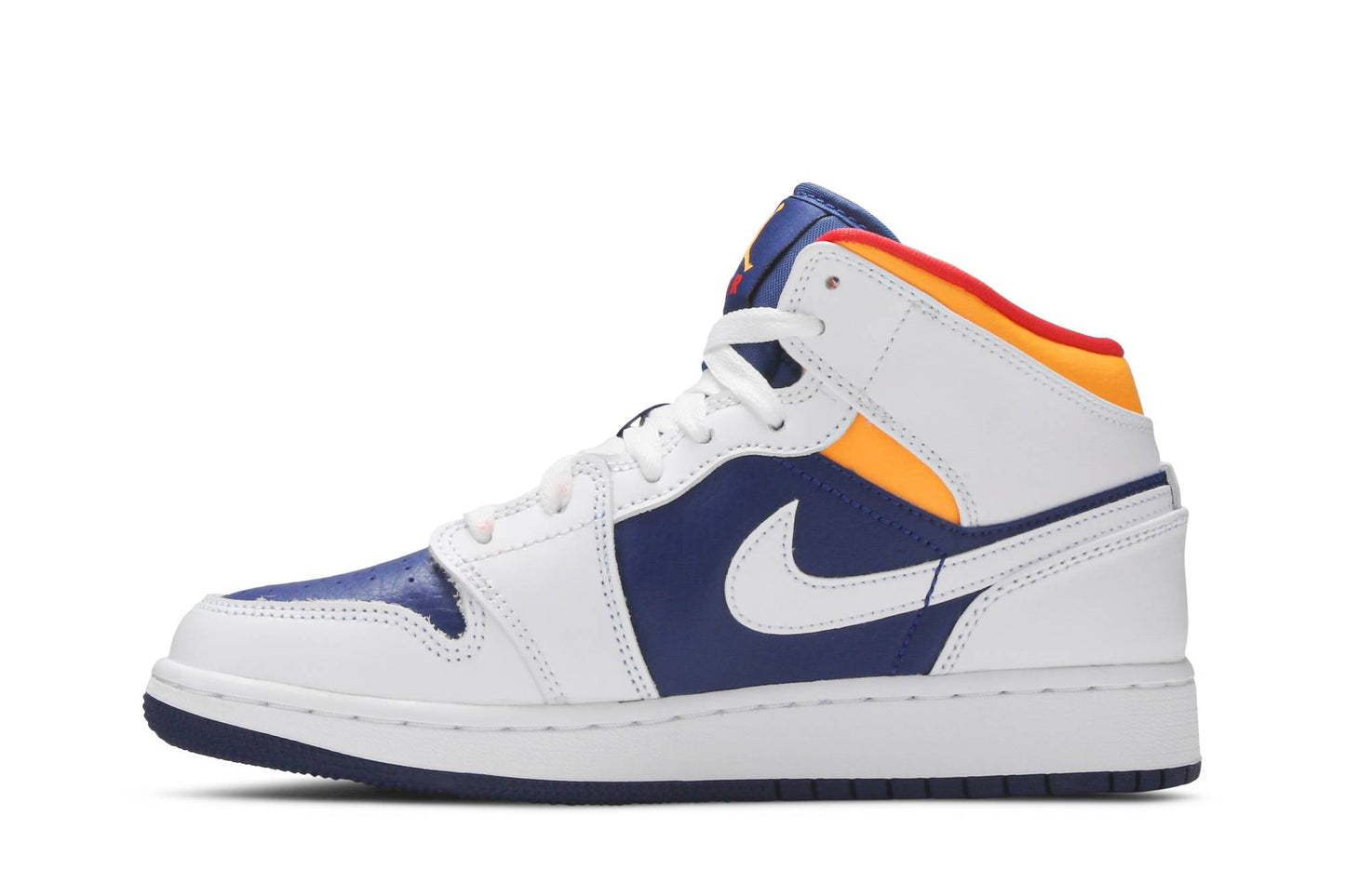 ( Grade School ) Air Jordan 1 Mid ‘White Deep Royal Blue’ 554725-131