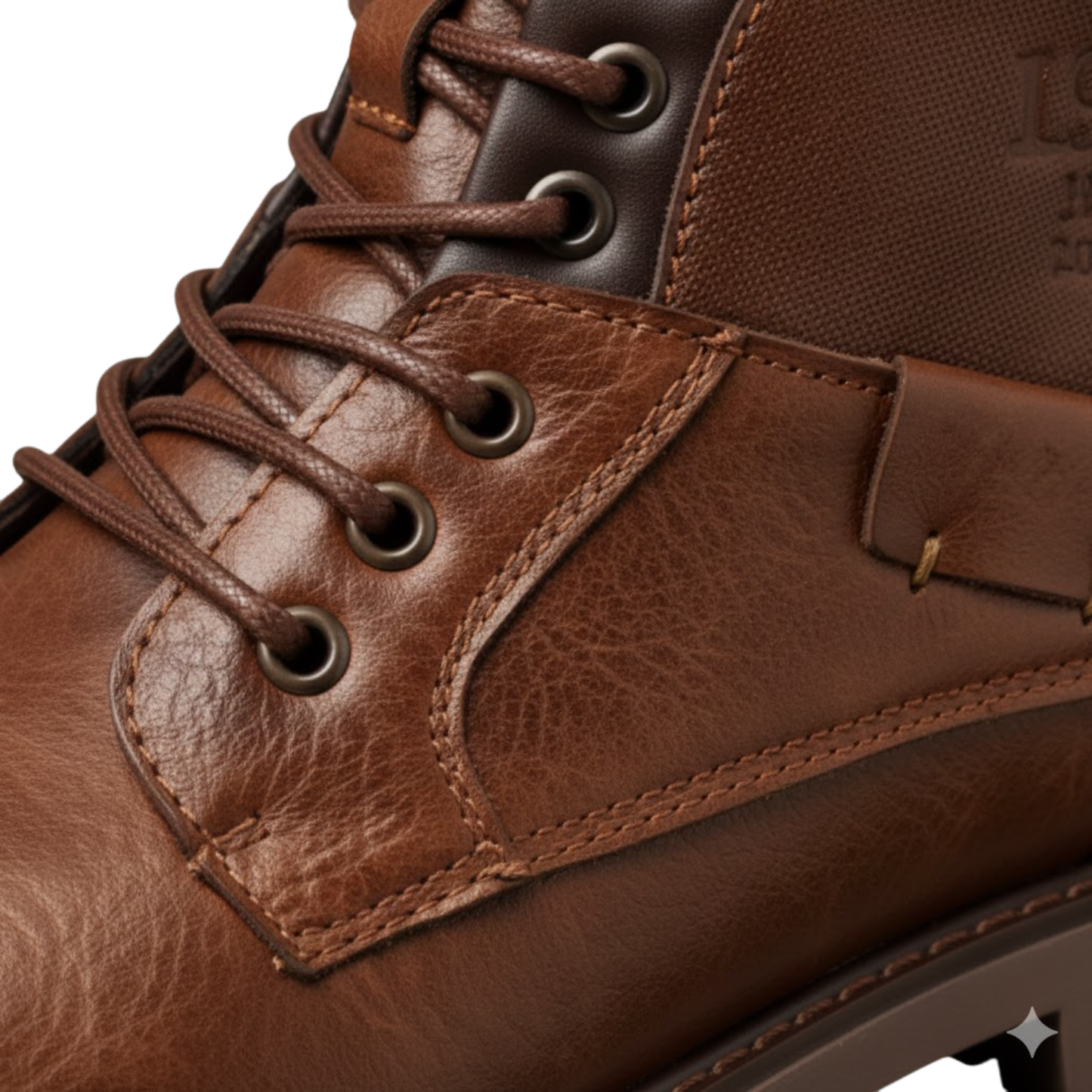 Blotcha Men's Brown Handmade Leather Ankle Boots, Lace-Up Outdoor Autumn Winter Booties