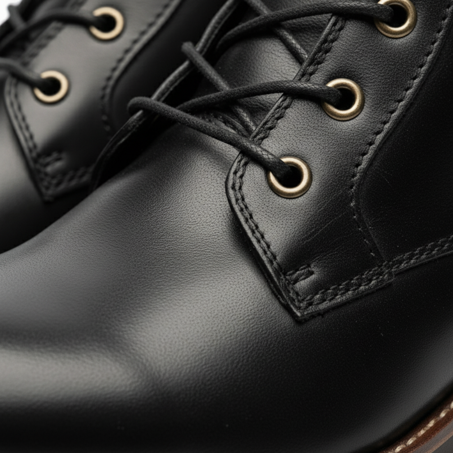Blotcha Men's Retro Leather Ankle Boots - Black Lace-Up Dress Boots for Suits