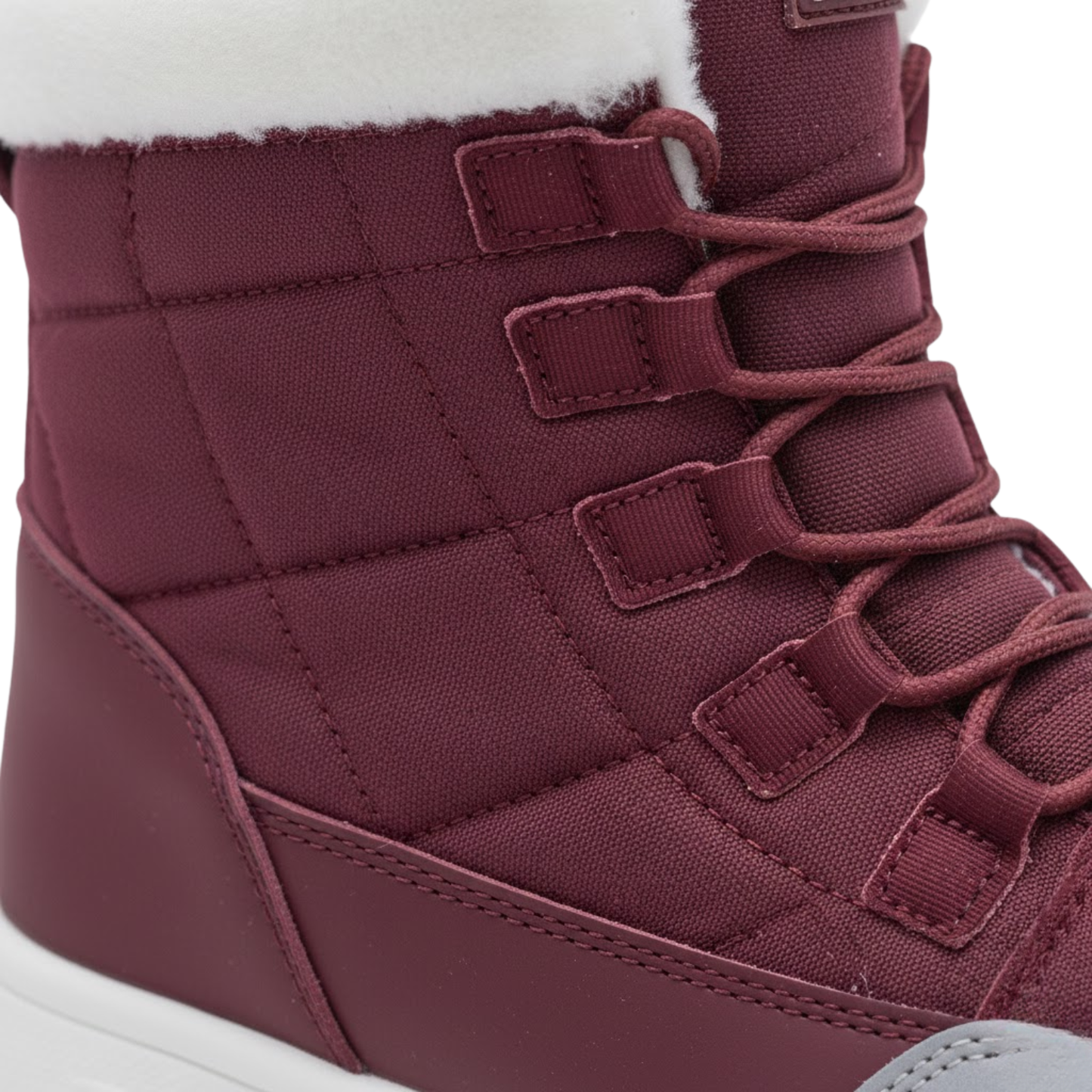 Blotcha Women's Waterproof Mid-Calf Winter Snow Boots Insulated Lace-up Hiking Footwear Burgundy