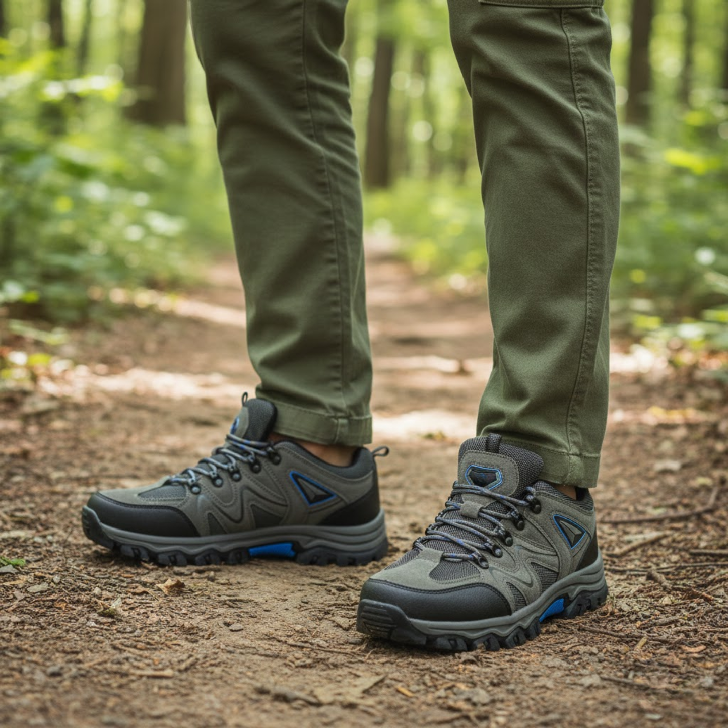 Blotcha Men's All-Terrain Hiking Shoes - Breathable Mesh Non-Slip Outdoor Sports Cycling Footwear