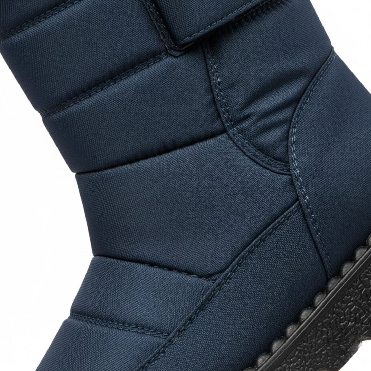 Blotcha Women's Navy Blue Fur Lined Winter Ankle Boots Waterproof Low Heel Snow Shoes