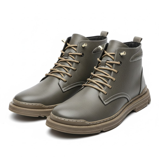 Blotcha Men's Leather Chelsea Ankle Boots Lace-Up Elevator Sneakers