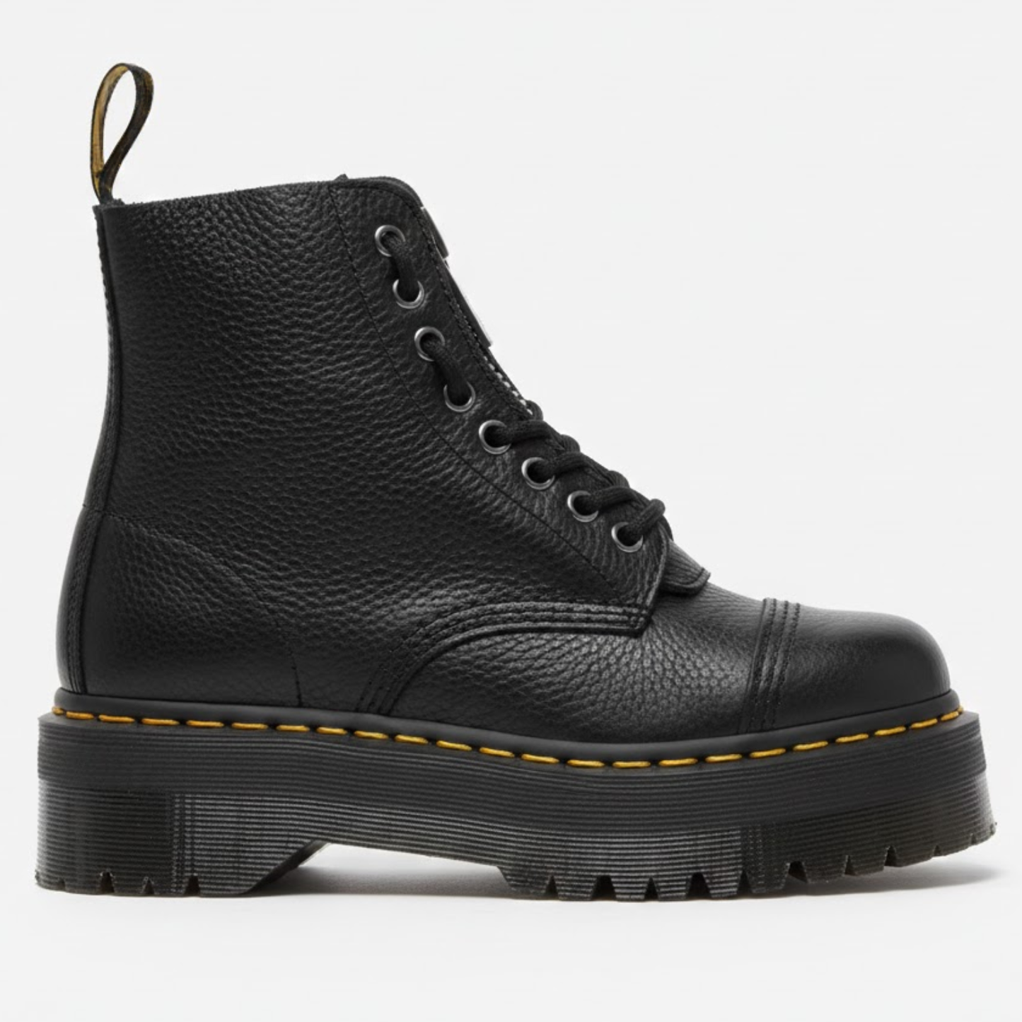 Blotcha Women's Black Genuine Leather Platform Boots