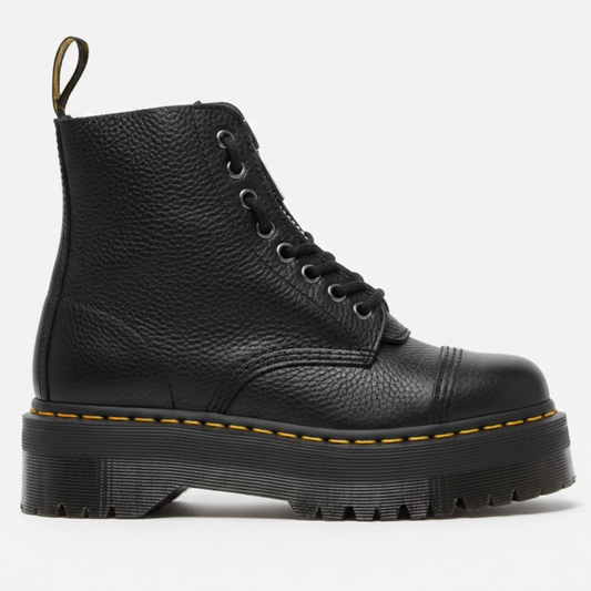 Blotcha Women's Black Genuine Leather Platform Boots